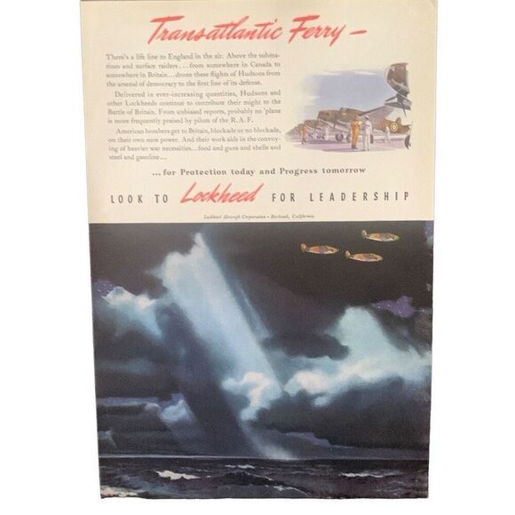 Vintage 1941 Lockheed Transatlantic Ferry Ad Advertisment - Picture 4 of 4